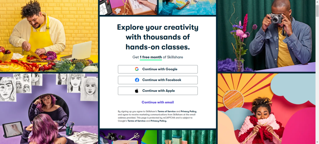 Skillshare official website